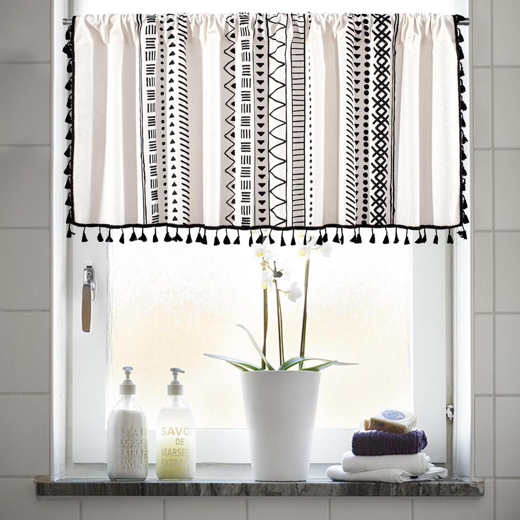 Yimanqiyun Blue Floral Window & Door Curtains, Coffee & Kitchen Washbasin Dustproof Cover