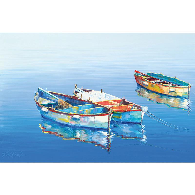 Modern Ocean Boat Canvas Wall Art: Bedroom & Living Room Decor