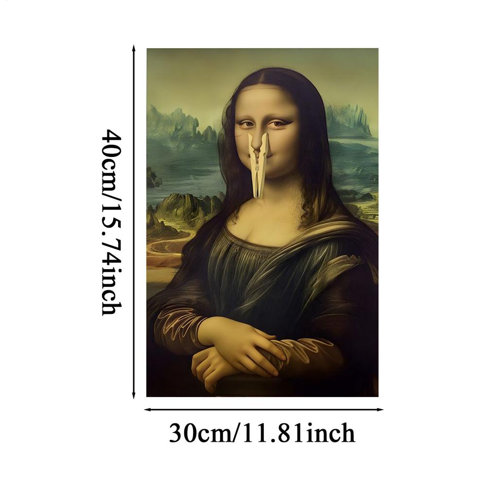 Mona Lisa Humorný Plakát Štípání do Nosa Toaletní Humor Vtipný Abstraktní Tisk Dekorační Obraz Moderní Domácí Dekorace Dárek