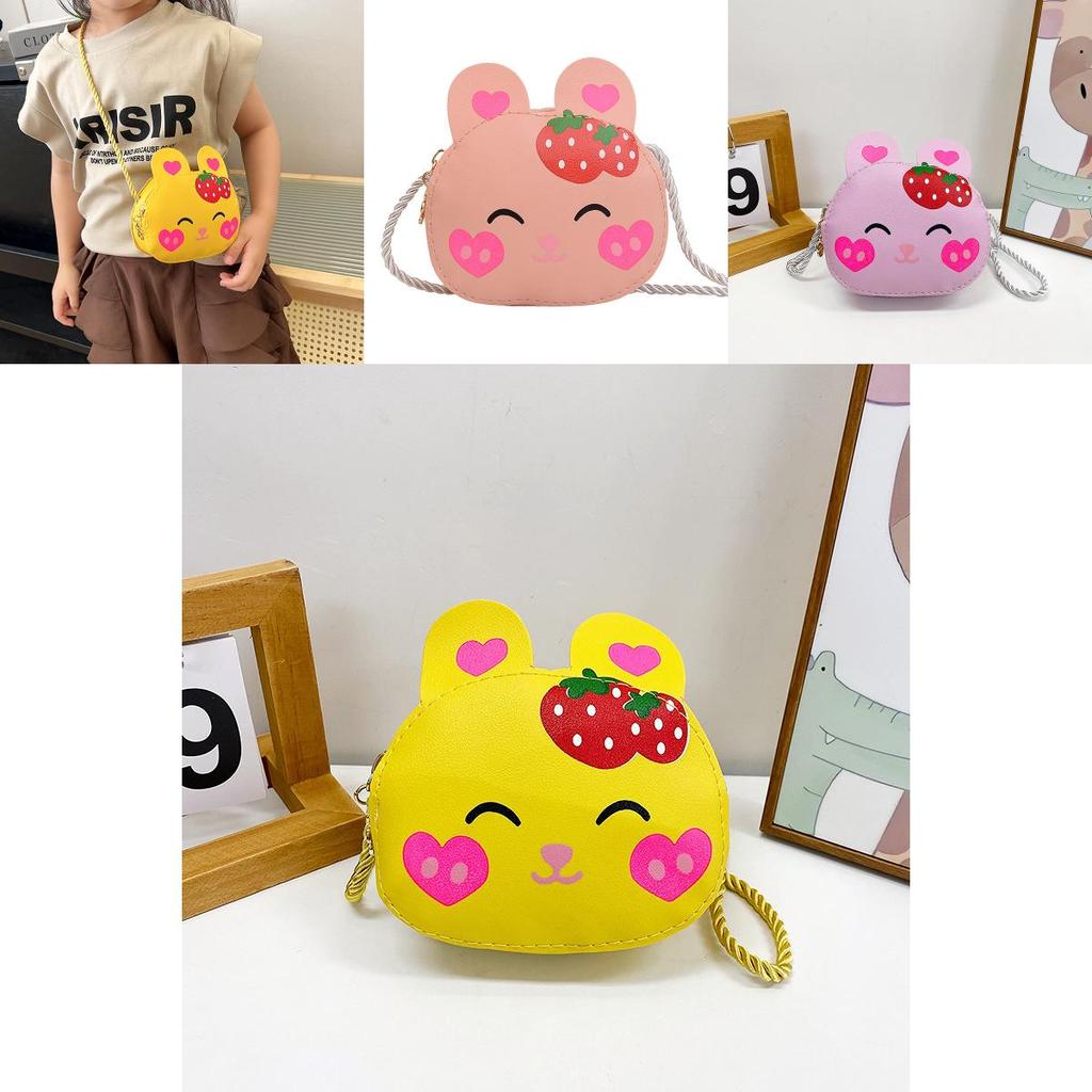 Girls Cartoon Animal Crossbody Bag Durable Polyester Shoulder Purse Adjustable Strap Toddler Gift