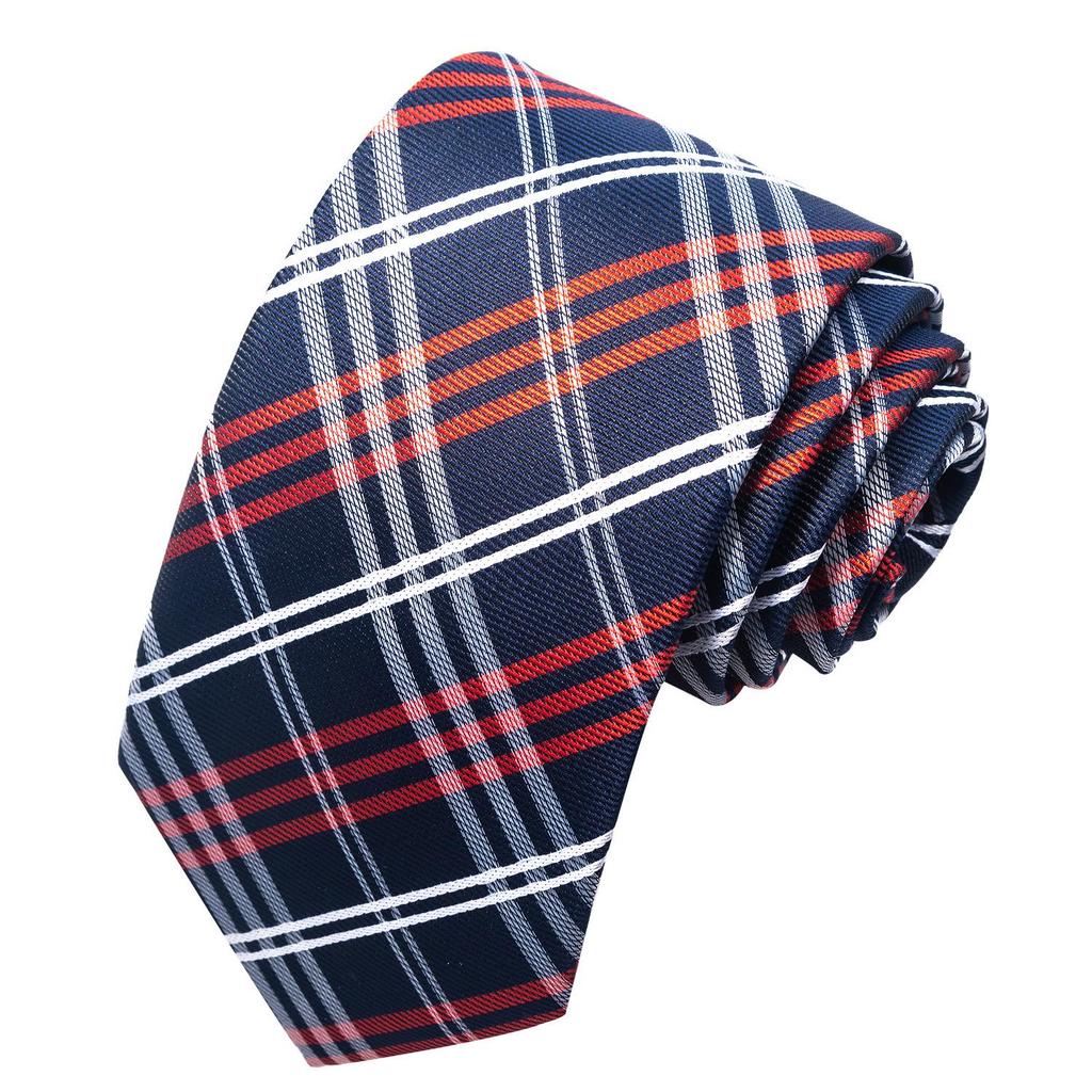 Spring/Summer Blue Series Men's Yarn-Dyed Jacquard Tie - British Style, Hand-Tied, Business Fashion