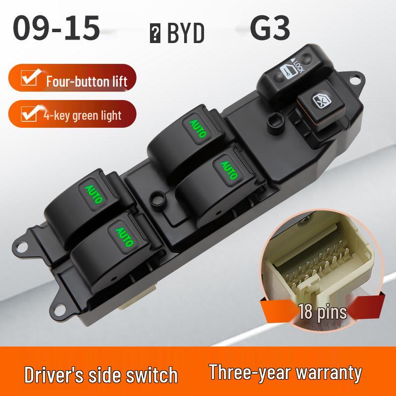 BYD F3 Window Lifter Switch: Left Front & Rear Door Button Assembly, F3R/L3 Accessories
