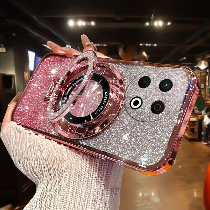 

Роскошный чехол с блестками и подставкой для Tecno Spark 30 4G 30 pro 30c Чехол-подставка для Tecno Camon 30S Pro 30s 4G Tecno Camon 30S 4G розовый