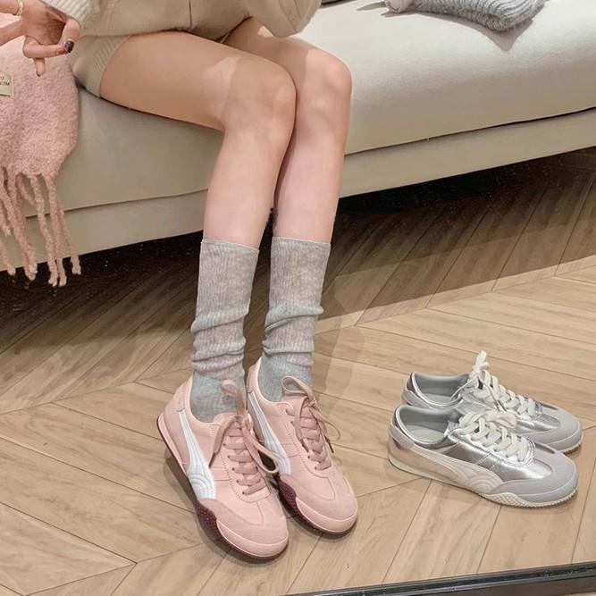 Grape mother same casual shoes Forrest Gump women's shoes lace-up casual leather German training shoes women's little white sports shoes