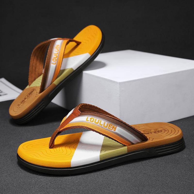

Slippers men s summer home flip-flops men s trend wear non-slip soft-soled Vietnamese beach casual sandals 45 хакі