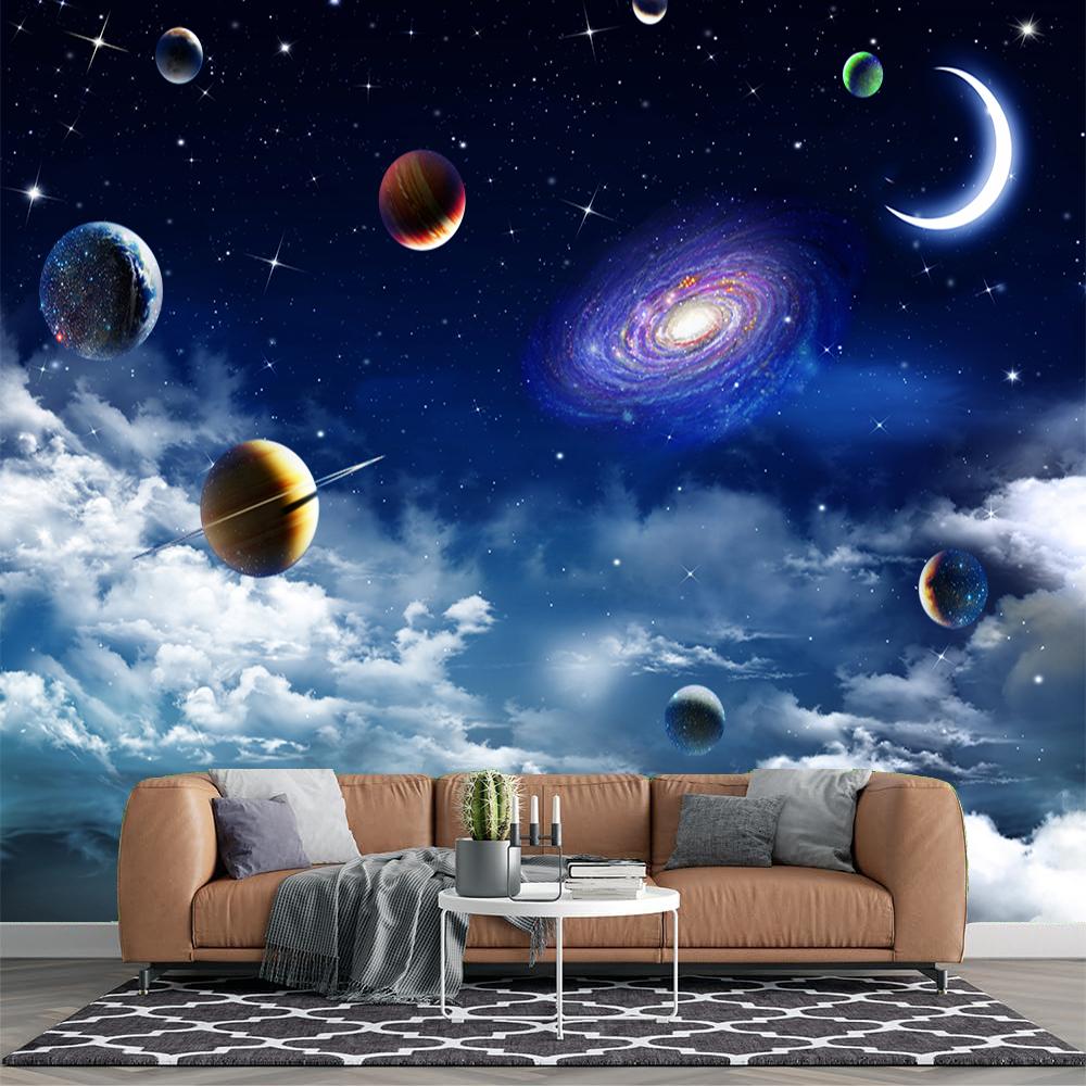 

Universe Starry Sky Wallpaper Living Room Bedroom Tv Background Ceiling Galaxy Mural 200 cm(W) x 140 cm(H)