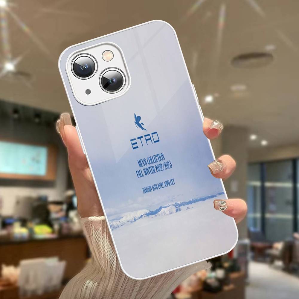 Classic Design E-Etro For IPhone 14 13 12 Mini 11 Pro XS Max X XR 14 Plus Tempered Glass Cover