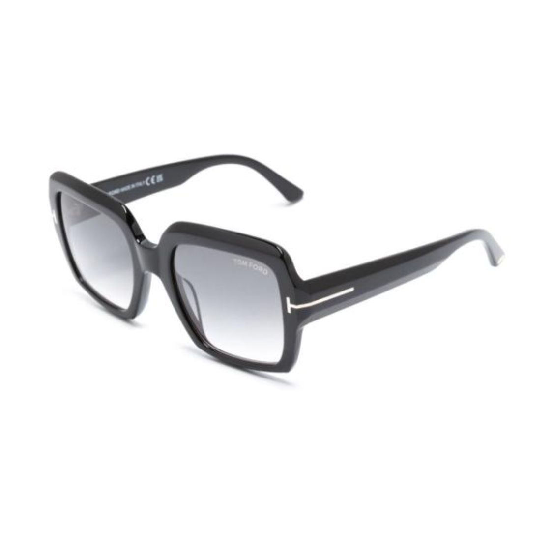 Tom Ford T Logo Acetate Irregular Frame Sunglasses Women sunglasses Black FT108201B F,Black