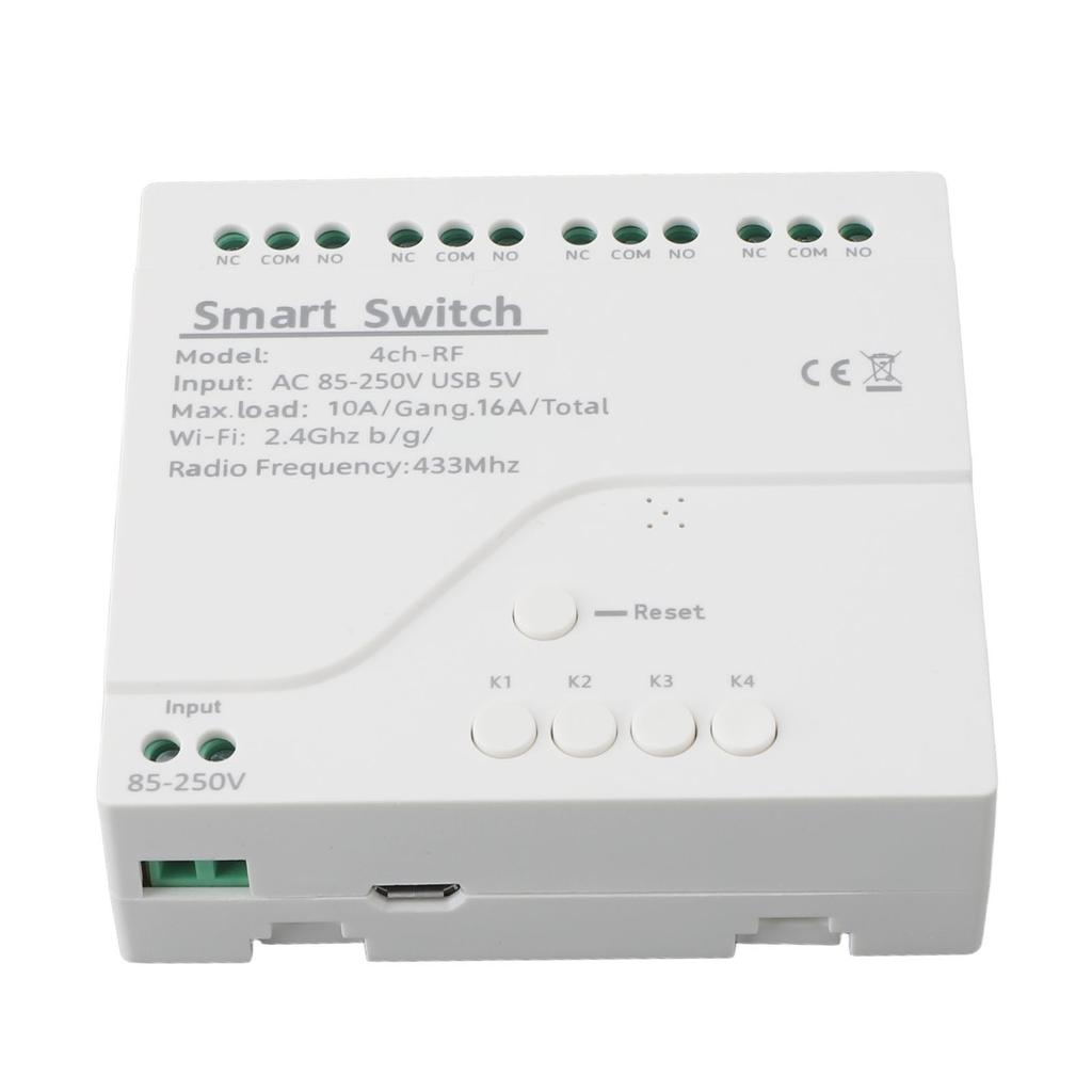 3500W 433mhz 4 Channel Intelligent Switch Timing Inching Interlock Remote Control Module Wireless Relay Switch 85V‑250V