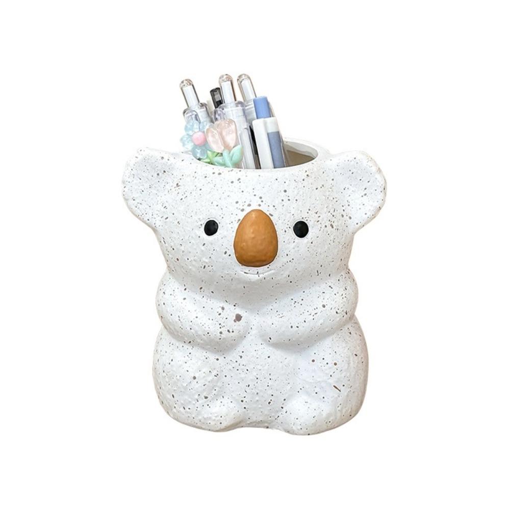Plastic Koala Storage Box Multi-function Makeup Brush Cylinder Koala Pen Holder  Office