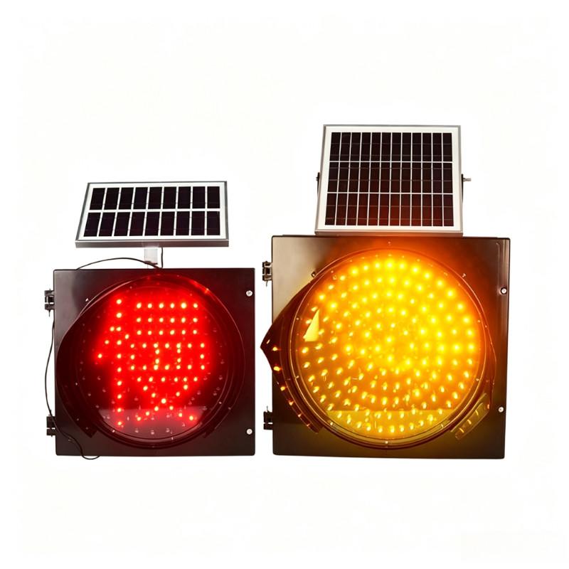 300mm 18V/7AH/8W Outdoor Waterproof Solar Powered Amber Flashing Warning Light LED Traffic Safety Beacon Lamp