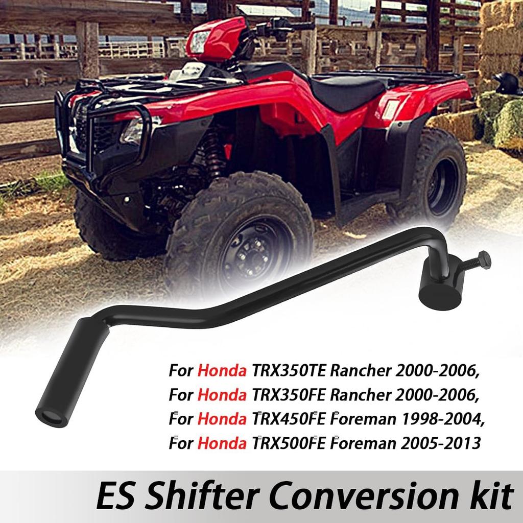 Shifter Conversion, Manual To Shifter Conversion Kit Compatible With Honda Foreman Rancher 350 450 500 ES Manual To Foot Shift Conversion Kit (Black)