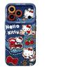 Applicable to Apple 17promax denim cat kt16 silicone 12 soft 15 all-inclusive iphone14 sets of 13 mobile phone cases