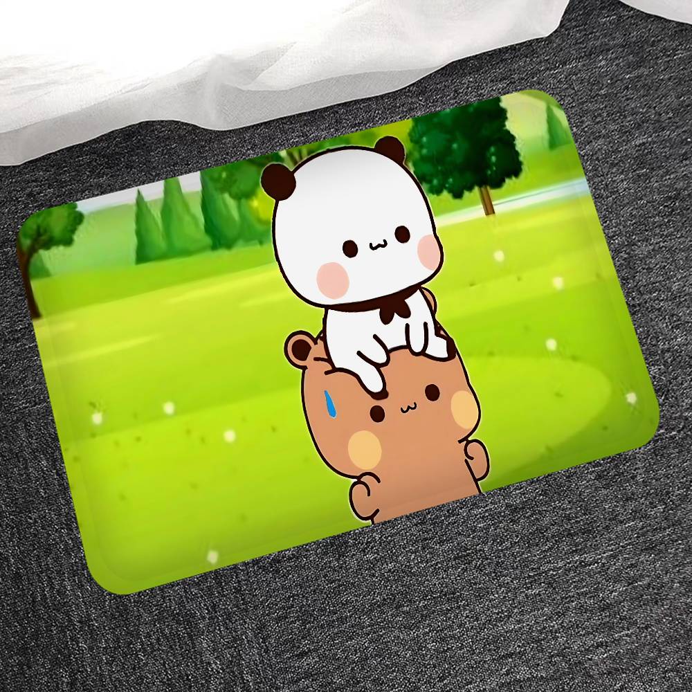 Bear Cartoon Kawaii D-Dudu B-Bubu Door Mat Washable Non-Slip Living Room Sofa Chairs Area Mat Kitchen Doormat Area Rug