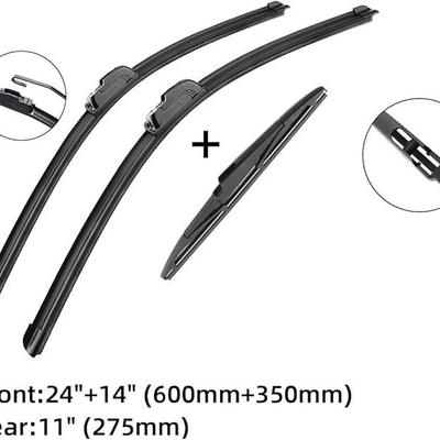 For Kia Picanto Mk3 2018-2025 24 + 14 + 11 Windshield Wipers Wipers