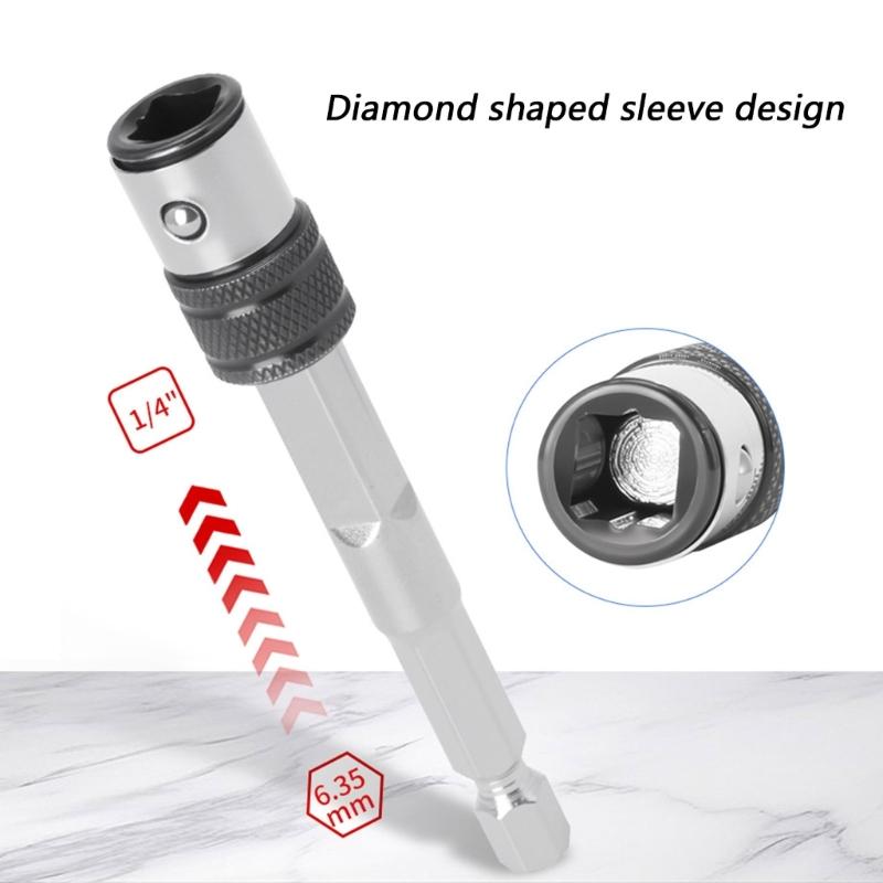 Professional 1/4 Inches Hex Shank Drill Bit Holders Adapter With Fast Change Design Suitable For Power Drills And Driver
