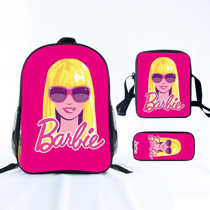 Barbie Princess School Bag Threepiece Set With Oxford Fabric For Girls Student Use