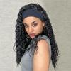 Long Water Wave Headband Wigs for Black Women Heat Resistant Natural Black Synthetic Hair Wigs With Headband Fake Hair