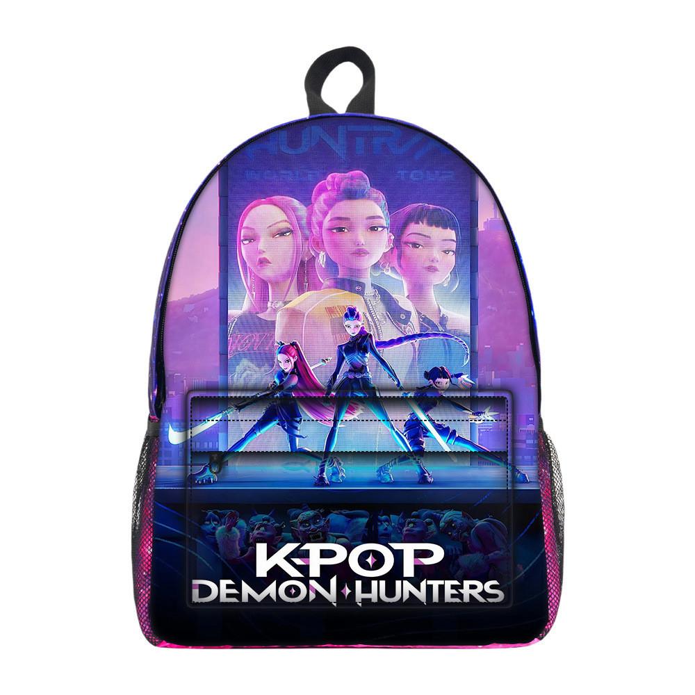 Kpop Demon Hunters Cartoon Pattern Oxford Cloth Student Backpack