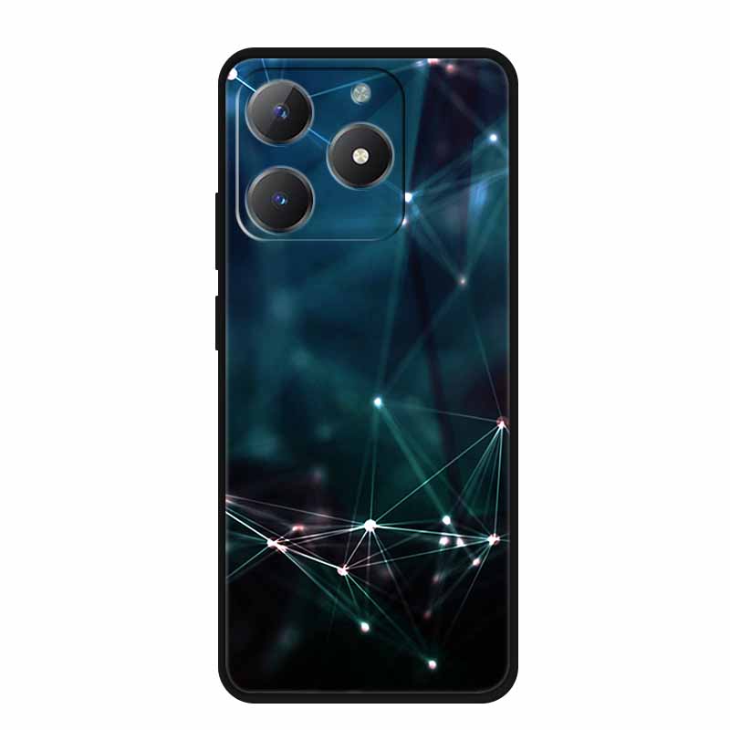 For Realme Narzo N61 Phone Case N 61 Coque Flowers Black Silicone Soft Back Cover For Realme Note 60 Case Note60 Funda Bags Capa