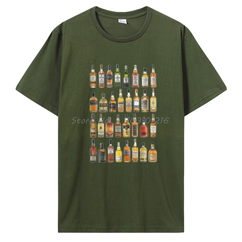Single Malt Whisky T-Shirt Whiskyflaschen Vatertagsgeschenk Tops Kleidung Baumwolle T-Shirts Geschenkidee T-Shirt Herrenbekleidung