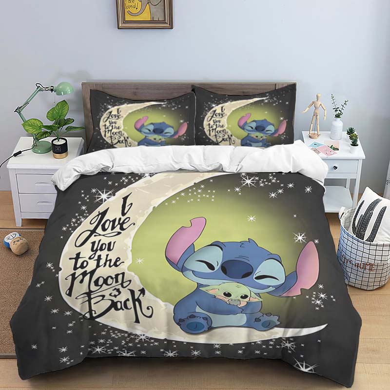 Multiple Sizes of Cartoon Stitch Duvet Cover and Pillowcase Sets - Home Decor, Creative Plus Size Bedding Sets Suitable for Boys