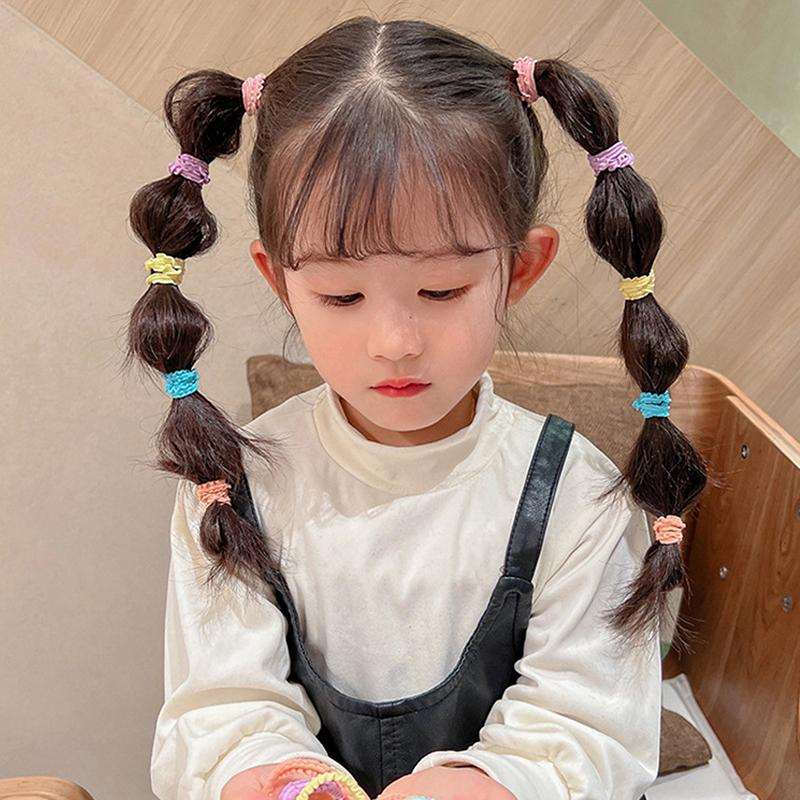 50Pcs Hair Ties Girls Candy Color Elastic Hair Band Baby Cute Trendy Comfortable Headwear Hair Ties Kid Hair Accessories
