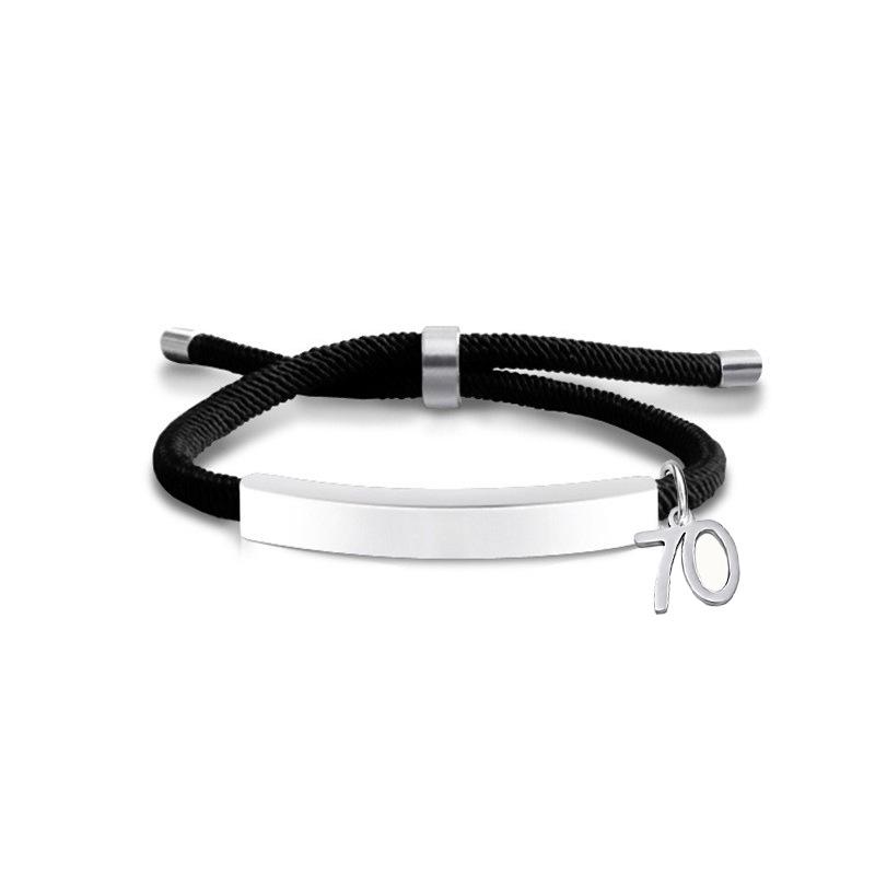 Multi-color Engravable Stainless Steel Bracelet with Number 16 Charm