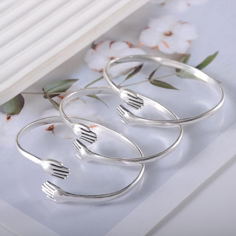 Modisches offenes Armreif: Umarmung der Liebe Partner Schmuck