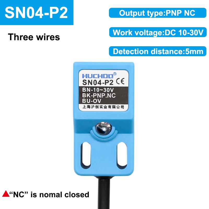 Bezkontaktní spínač Kovový koncový SN04 Senzor Čtvercový Vodotěsný NPN PNP NO NC DC Tři vodiče 10-30V AC Dva vodiče 90-250V