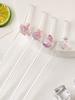 1/5pcs Reusable Handmade Glass Straws, Dream Swan/moon/cloud Glitter Decorations, Cold Drinks/pearl Tea/coffee/juice/Smoothie