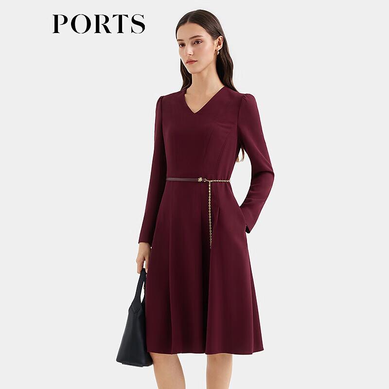 PORTS Elegant Chain Belt Midi Dress
