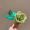Butterfly Hair Clip Artificial Peony Flower with Acrylic Crocodile Clip Flower Hair Barrette for Beach Vacation Party Dress-up