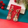 A Pair Zinc Alloy Christmas Earrings Exquisite Rhinestone Pearl Studs  Christmas Holiday