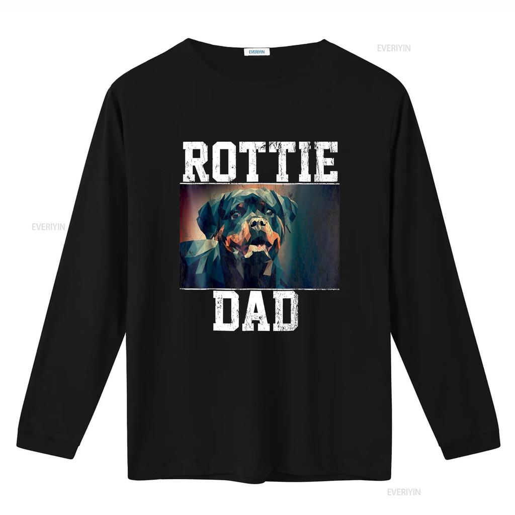 Rottweiler Dad T Shirt For Rottie Lover vintage Washed graphic Top For Everyday Wear Comfortable designer clothes homme