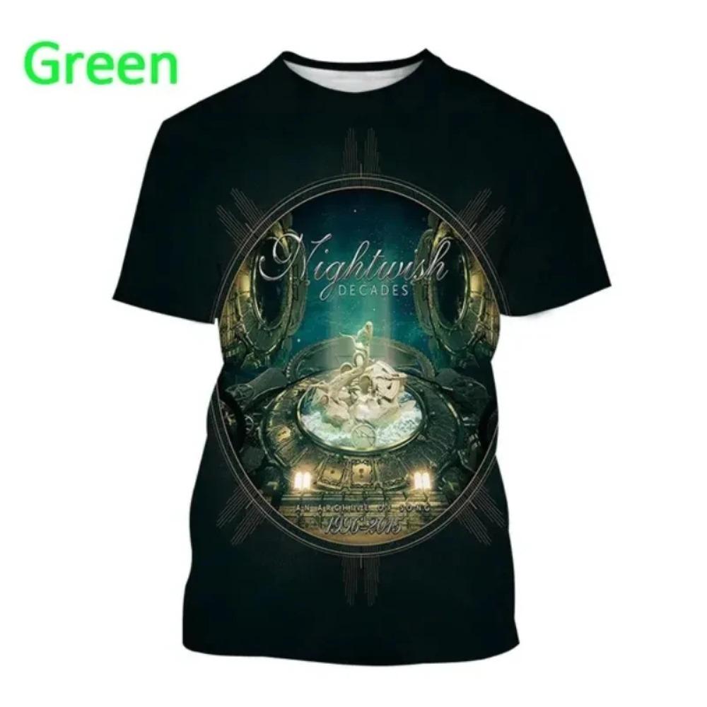 MDHAO xin nan zhuang  3D txu Nieuwe Rock Nightwish T-shirts Mannen 3D Print Mannen Vrouwen Hip Hop Trend Korte Mouw Ronde Hals T-shirt Harajuku Casual Y2k Top Herenkleding L