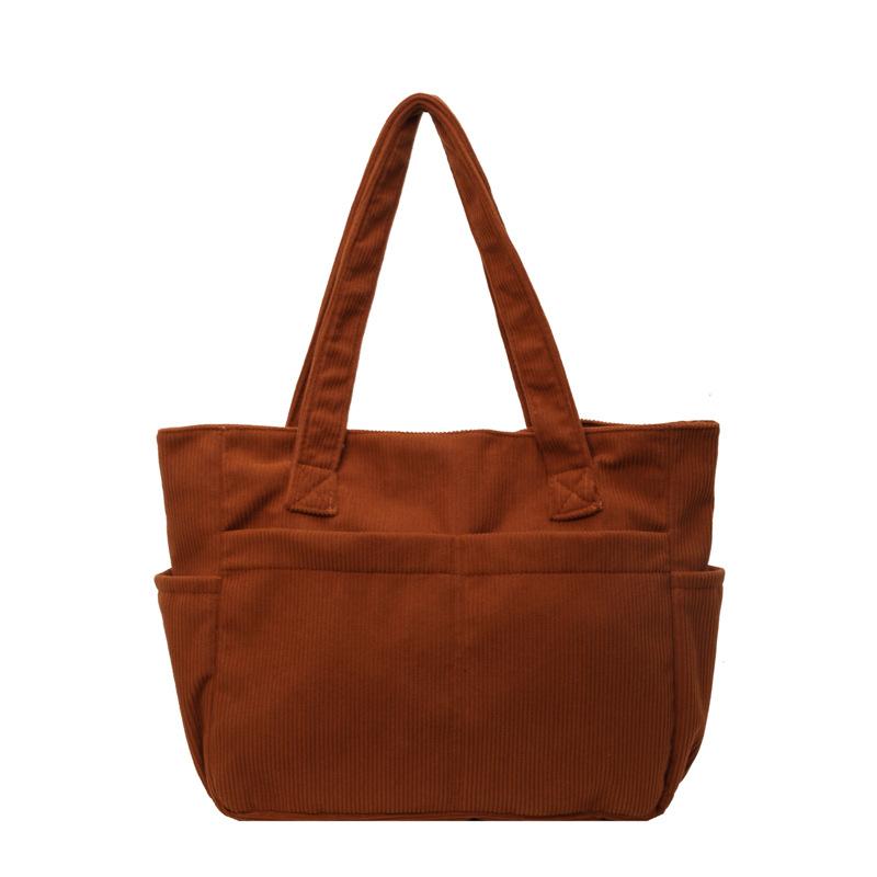 

Large-capacity commuting simple fashion tote bag women s 2025 autumn/winter new literary corduroy shoulder handbag 42*29*12