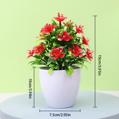1pc Artificial Potted Plant Small Bonsai Flowers Pot Simulated Tree Ornaments Wedding Home Office Hotel Decoration IndoorOutdoor