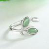 925 Silver Foliage Adjustable Rings For Women Girls Wedding Ring Luxury Jewelry Accessories