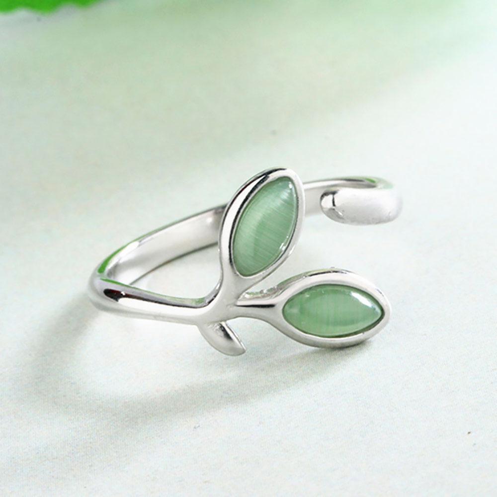 925 Silver Foliage Adjustable Rings For Women Girls Wedding Ring Luxury Jewelry Accessories