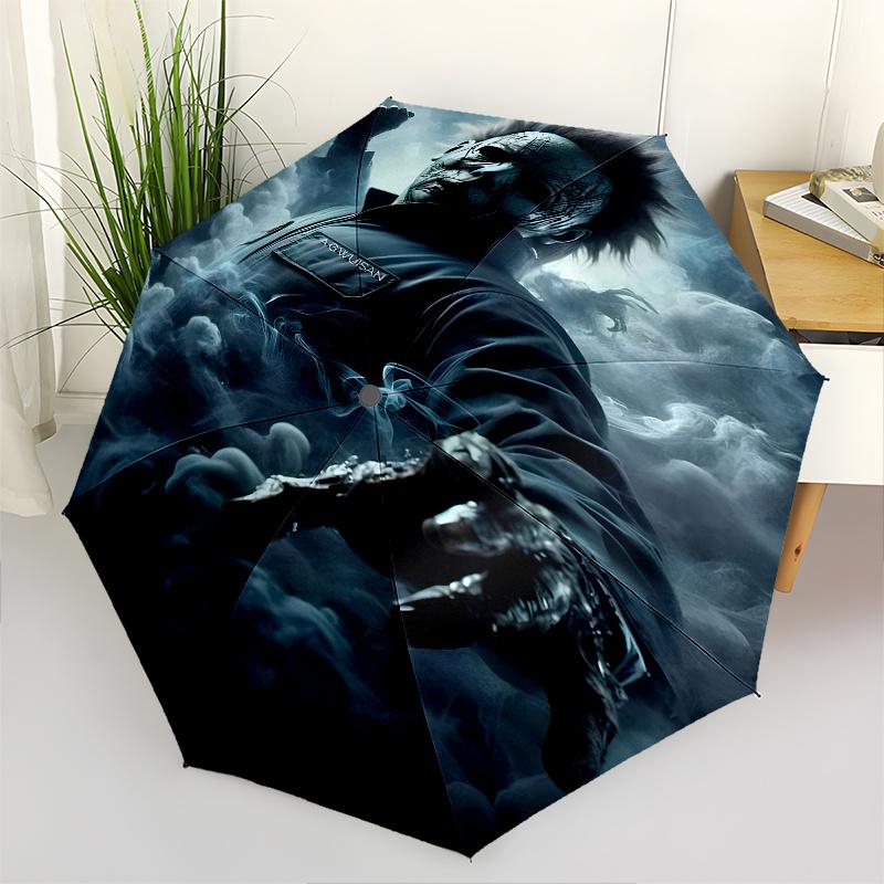 

Masked Figure,Horror Icon Automatic Folding Umbrella 8 Ribs Lightweight Design, Durable Iron Frame, Compact and Portable, Ideal Birthday o