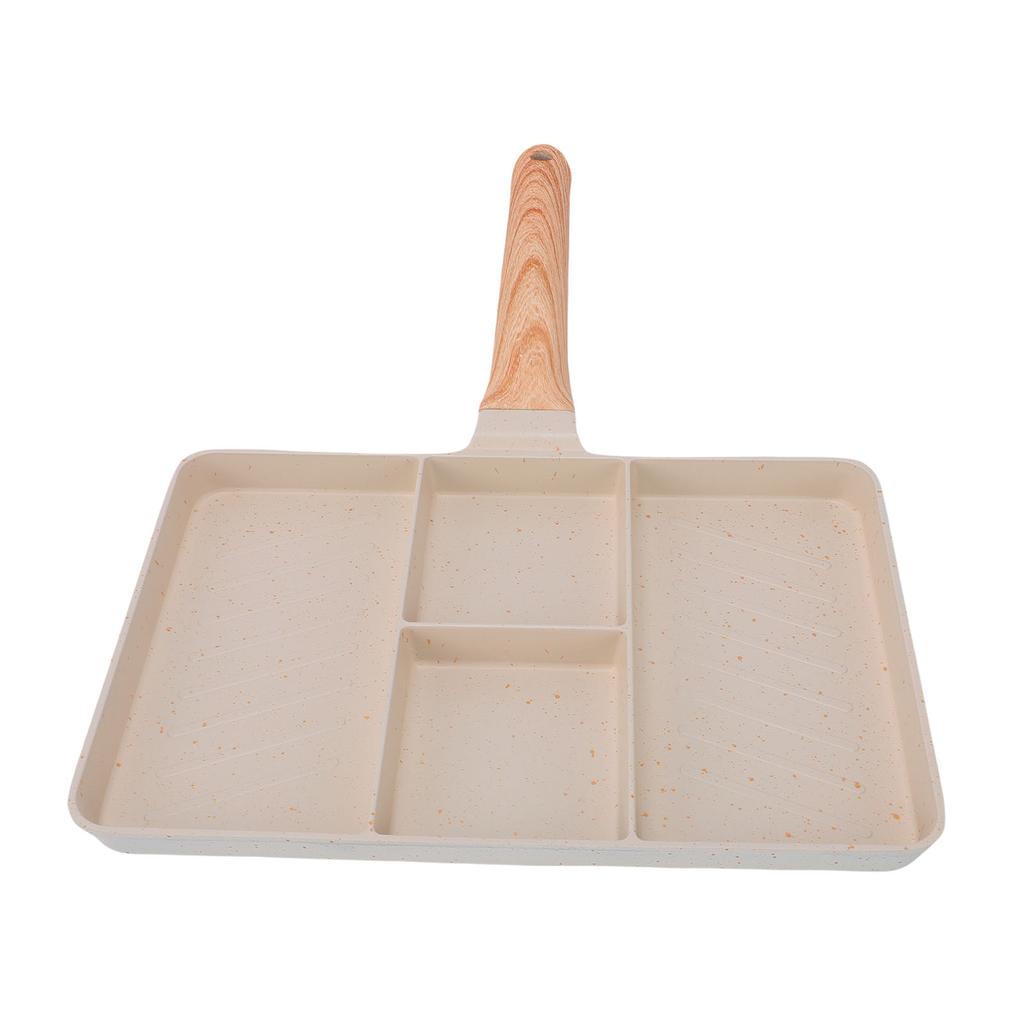 Nonstick Divided Grill Pan 4 Section Breakfast Pan Versatile Griddle Pan for Egg Steak Easy To Clean