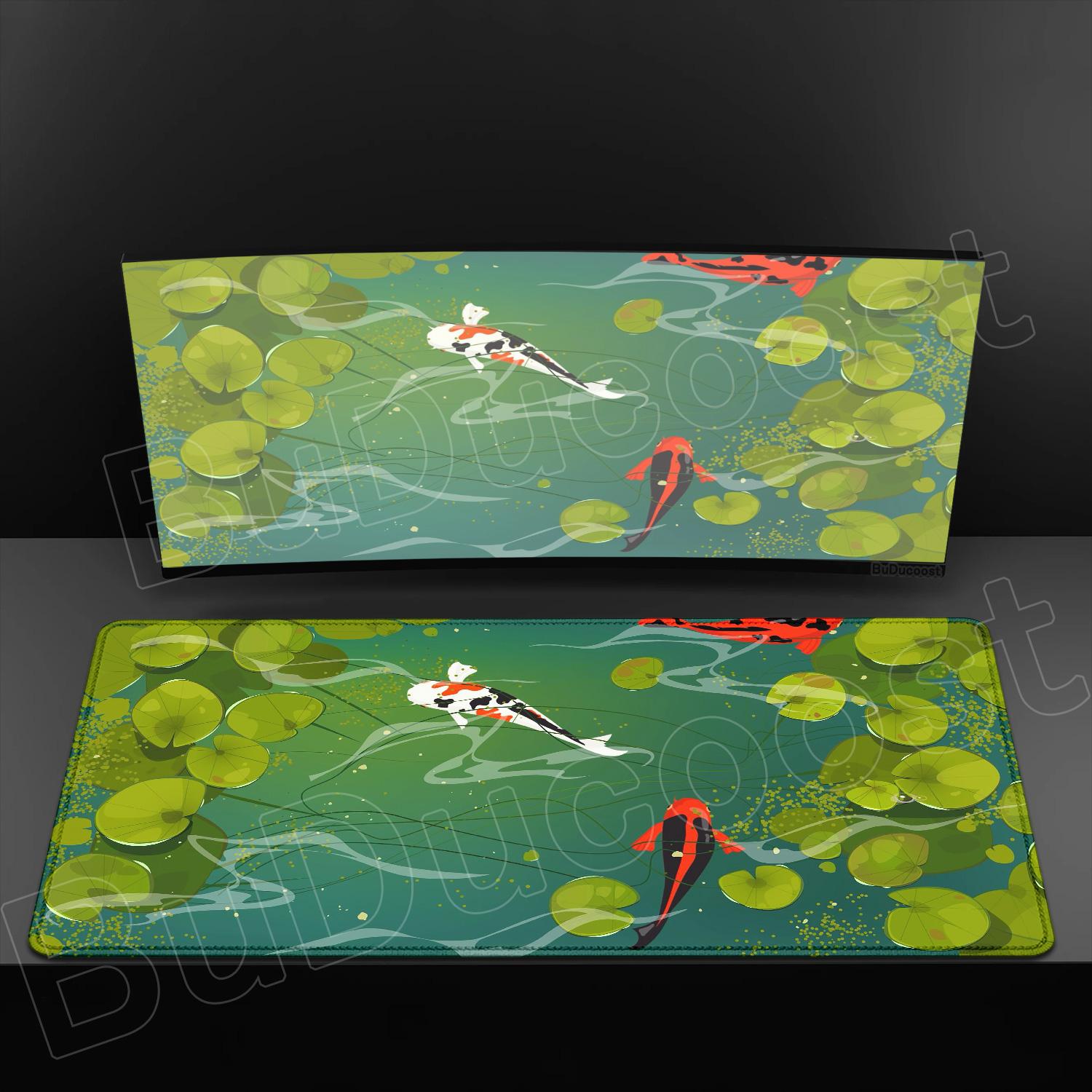 

New Koi Fish Mouse Pad HD Large Size Computer Office Game Table Mat XXL Anti-slip Rubber Gaming Keyboard Mousepad Long Desk Pads 300x600mm
