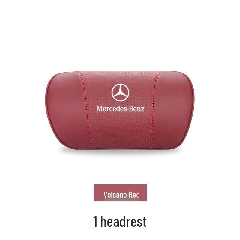 Cojín de Cabeza y Respaldo de Cuero Genuino para Coche Mercedes-Benz - Almohada Universal para E300L, C260, GLC (Todas las temporadas)