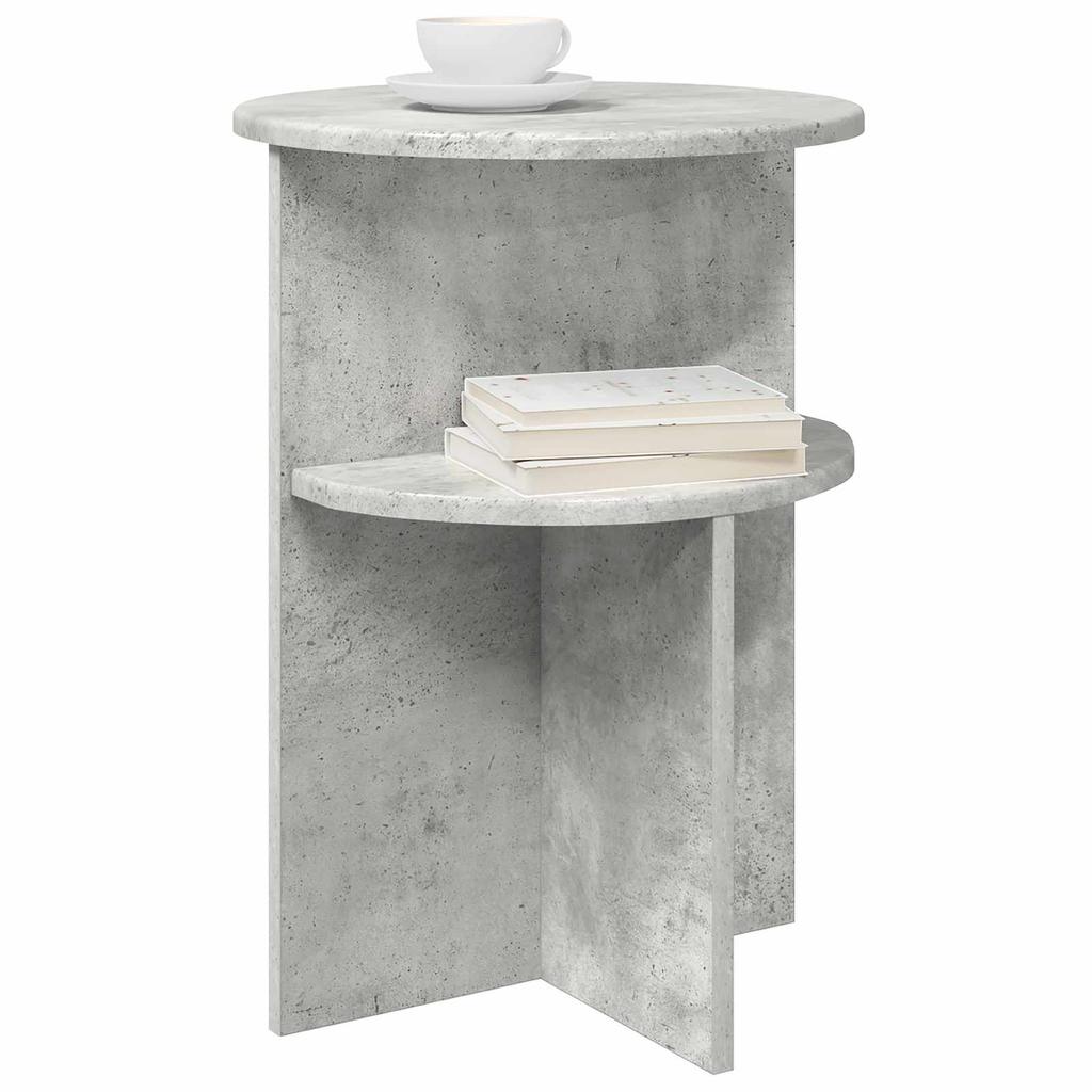 Side Table Concrete Grey Ø 39.5 x 55 cm Particleboard