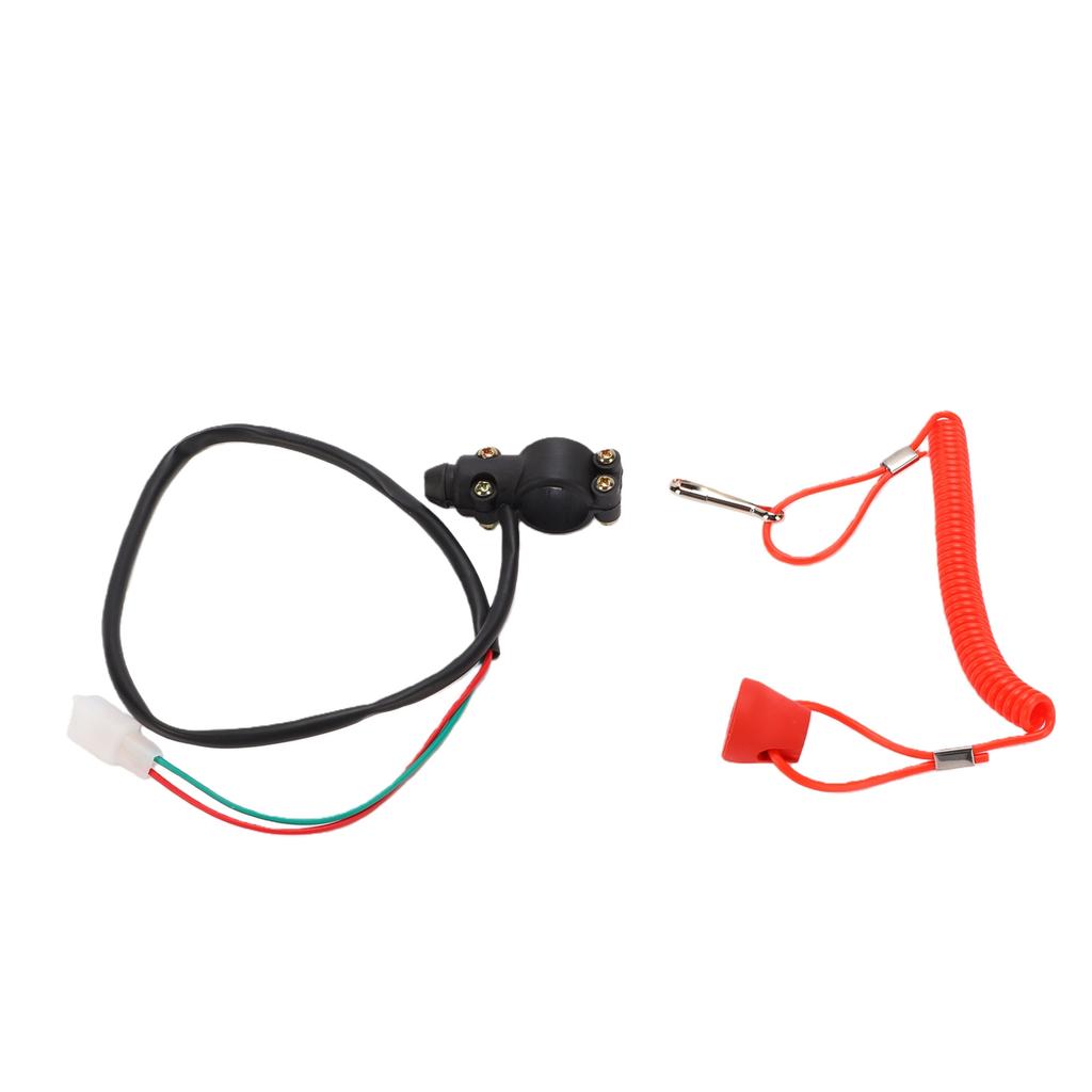 Boat Engine Kill Stop Switch with Safety Tether Lanyard For 22mm Handlebar Motorcycles Dirt Bike ATVs UTVs Outboard