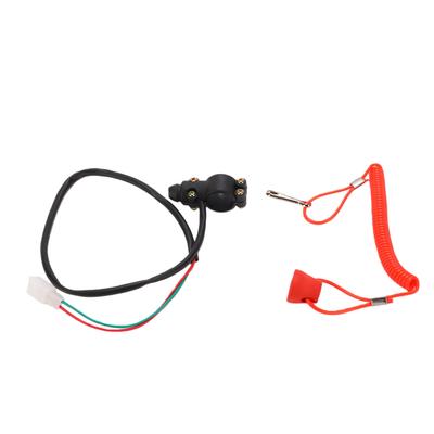 Boat Engine Kill Stop Switch with Safety Tether Lanyard For 22mm Handlebar Motorcycles Dirt Bike ATVs UTVs Outboard
