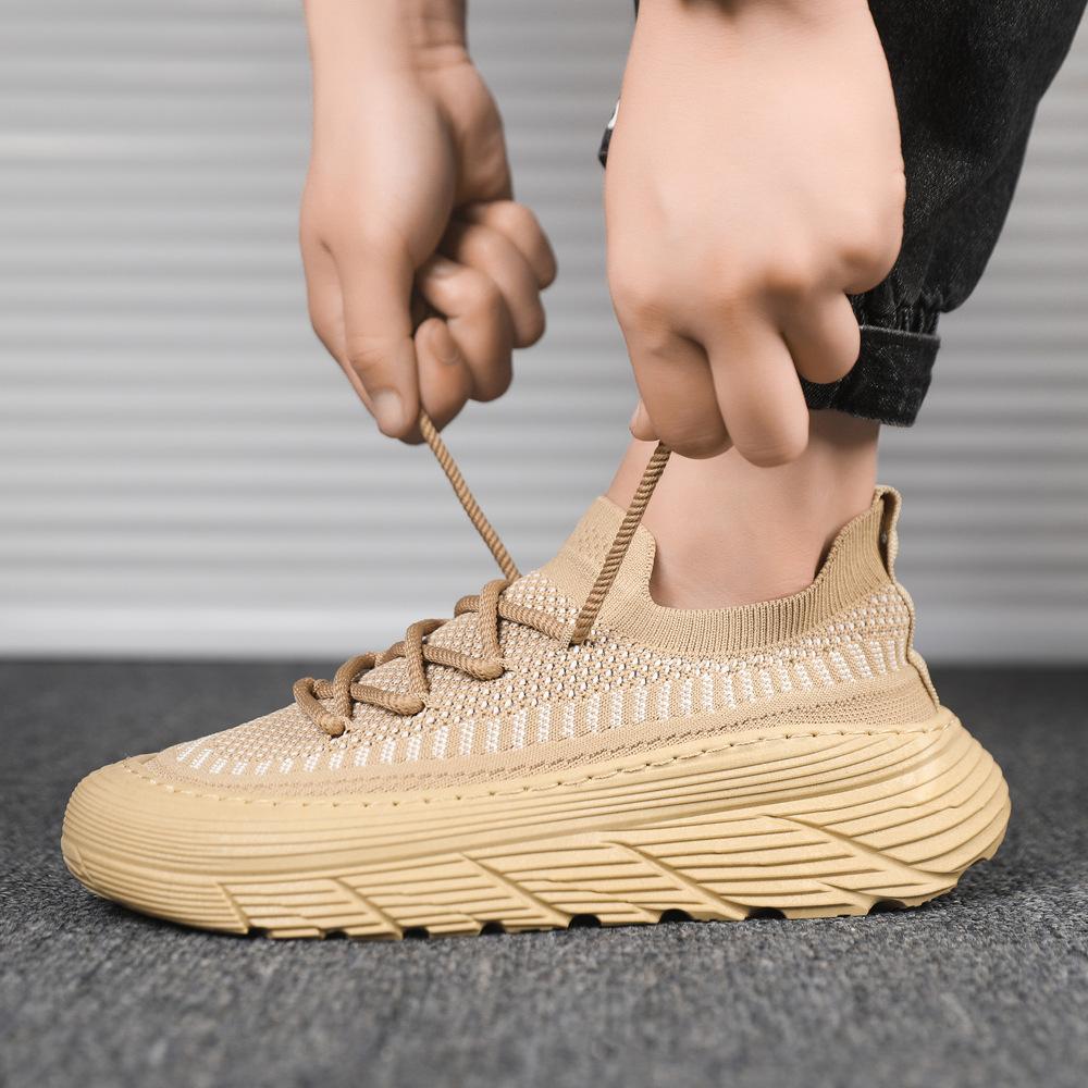 Meshschuhe Herren Herbst neu atmungsaktiv Fly-Knit Socken Schuhe Herren lässig vielseitig Sport Laufschuhe Plateau Meshschuhe