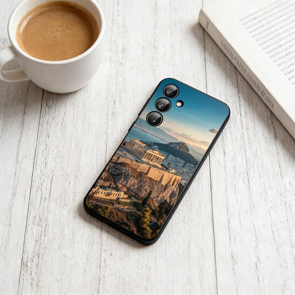

Acropolis of Athens Phone Case Black Silicone Soft For Samsung Galaxy A73,A72,A71,A70,A53,A52,A51 Samsung a13 5g
