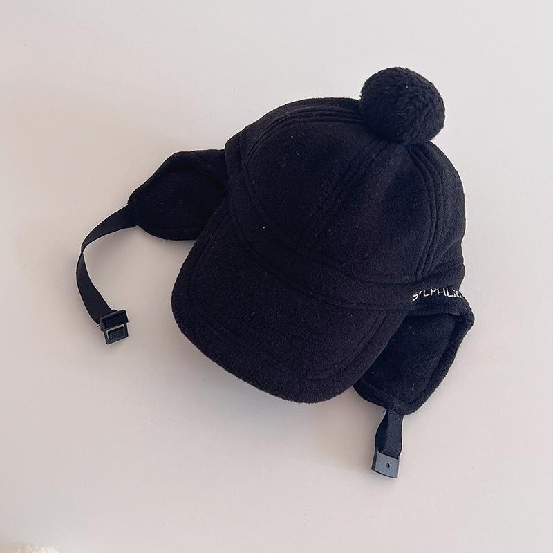 1 European American Style Childrens Plush Ear Protection Baseball Cap Suitable Retro Versatile Outdoor Commuting in Winter